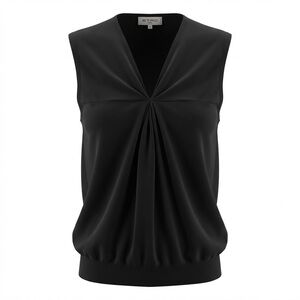 Etro Milano Black Sleeveless Cashmere Silk Blend Blouse Tank Top Size 44 8-10